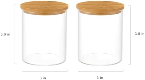 3 Pack Glass Q-Tip Holder Bathroom Organizers