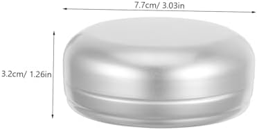 PRETYZOOM 2pcs Round Aluminum Soap Dish with Leak-Proof Lid