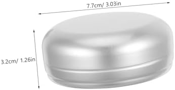 Cabilock 2pcs Portable Round Aluminum Soap Dish Leakproof Travel Holder 1