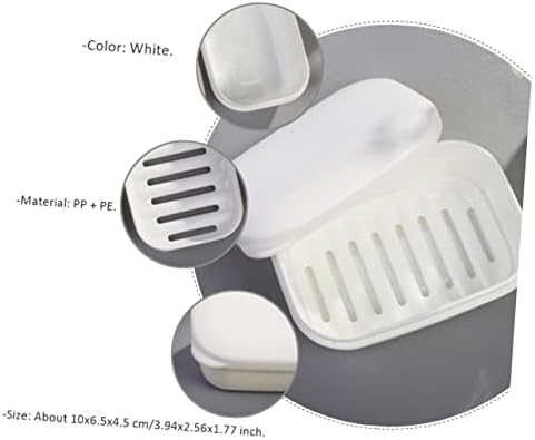 LIFKOME 2pcs Soap Dish Storage Container with Draining Rack and Sealed Lid