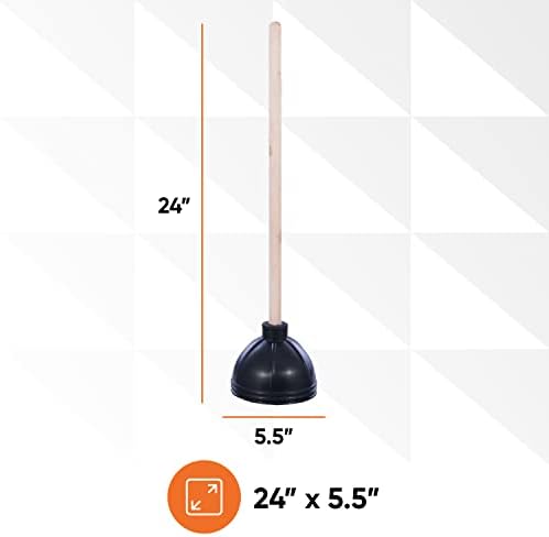 Superio Heavy Duty Plunger with Wooden Handle