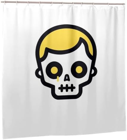 TIYAANDSY Yellow Skull Shower Curtain Set 72x72in