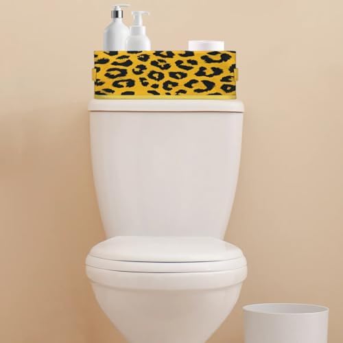 Snatocys Leopard Print Toilet Paper Basket with Handles