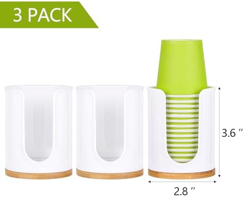 Tbestmax 3 Pack White Cup Dispenser for Bathroom Sink