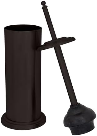 Bath Bliss Cylinder Free Standing Toilet Plunger Holder Bronze