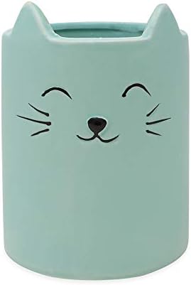 Isaac Jacobs Blue Ceramic Cat Cup Holder Multi-Purpose