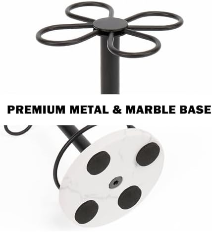HarJue Matte Black Toothbrush Holder with Marble Base 1