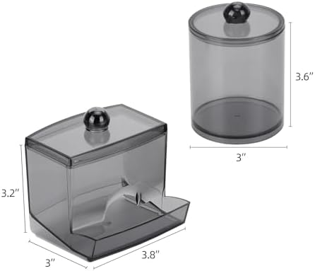 Tbestmax Qtips Dispenser 1012oz Cotton Ball Holder Black