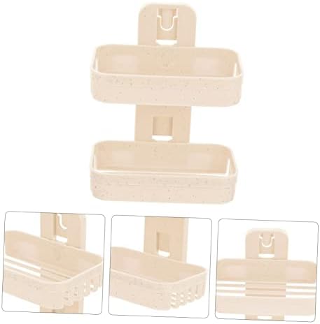GLEAVI Self Draining Soap Dish Wall Mounted Double Tier Storage