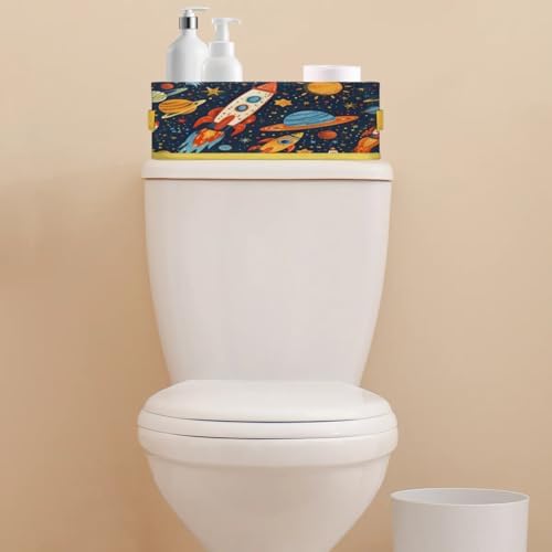 Space Rockets Planet Toilet Paper Basket with Handles