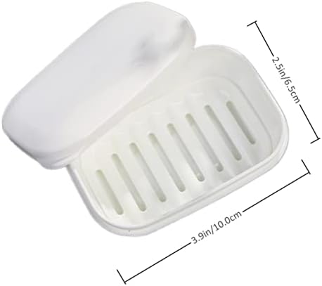 Set of 2 White Soap Dishes with Drain Rack
