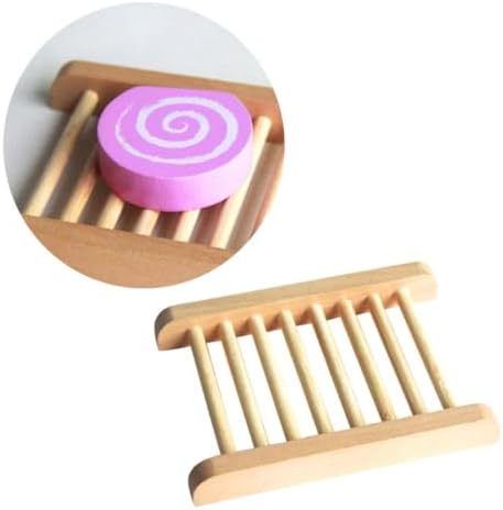 STOBAZA Natural Wood Soap Dish Holder 2pcs