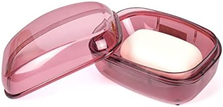 CONGARTENO Plastic Soap Dish with Lid for Bathroom and Travel