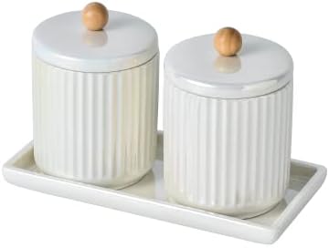Redelaenor Ceramic Canister Set with Vanity Tray 1