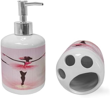 Ambesonne 2 Pc Bathroom Accessory Set Pink Umber