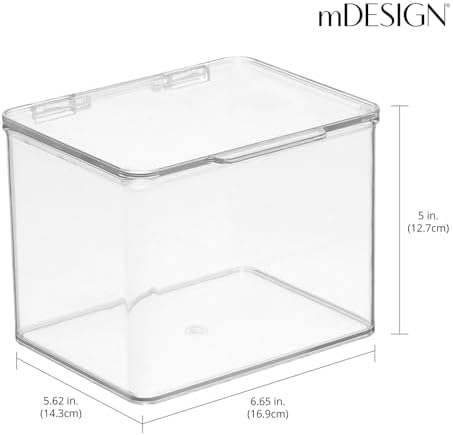 mDesign Clear Plastic Storage Canisters 8 Pack