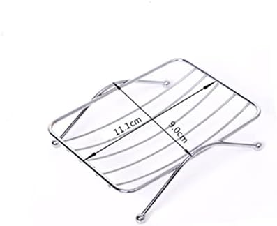 1pc Stainless Steel Soap Holder Wall Mount Square Dish for Bathroom Kitchen