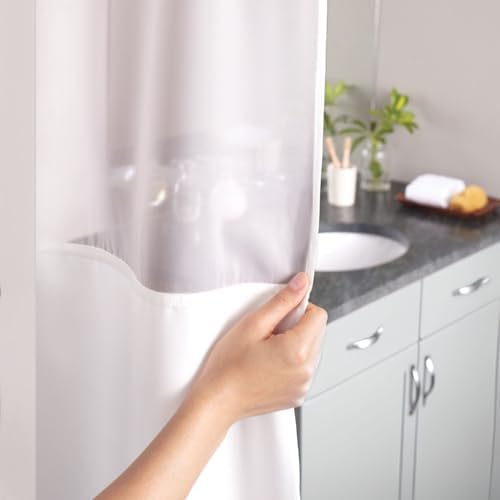 Hookless Escape 3-in-1 Shower Curtain Set White 71x74