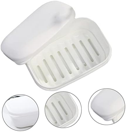 LIFKOME 2pcs Soap Dish Storage Container with Draining Rack and Sealed Lid