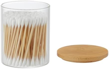 3 Pack Glass Q-Tip Holder Bathroom Organizers