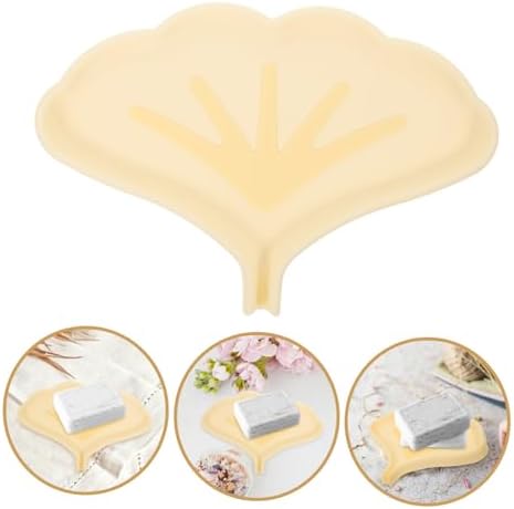 Amosfun Ginkgo Leaf Silicone Soap Dish