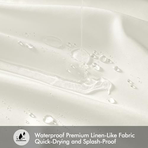 ANRODUO White Extra Long Shower Curtain Set