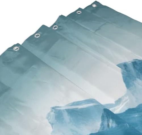 Snowy Mountain Shower Curtain Set with 12 Hooks 72x72in 1