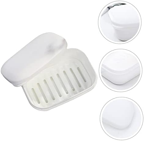 LIFKOME 2pcs Soap Dish Storage Container with Draining Rack and Sealed Lid
