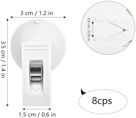 8 Pcs Suction Cup Clip for Cards Bills Shower Curtain