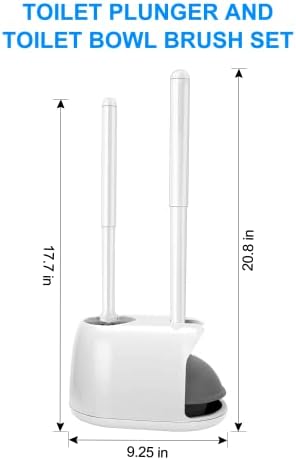 SetSail Toilet Brush and Plunger Set with Caddy - White