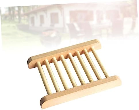 STOBAZA Natural Wood Soap Dish Holder 2pcs
