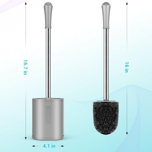 AONEZ Toilet Brush and Holder with Drip-Proof Design