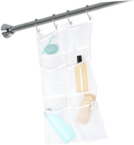 Vaguelly Hanging Mesh Shower Organizer Bag White