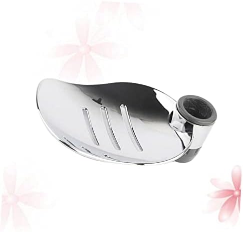 Pamingono 2pcs Silver Soap Holder Tray with Hollow Drain Design