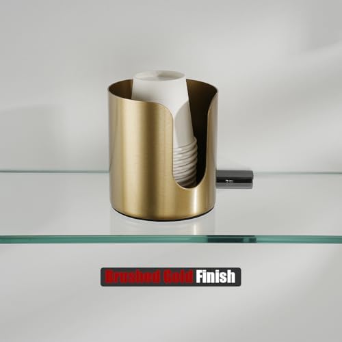 JQK Gold Bathroom Cup Dispenser for 3 oz or 5 oz