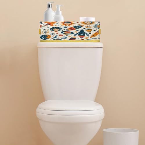 Outer Space Rocket Toilet Paper Basket with Handles