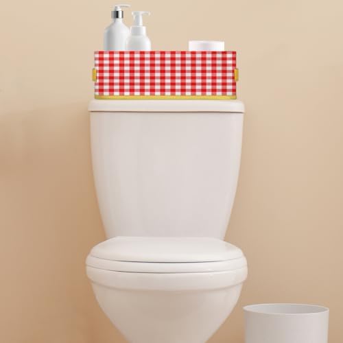 Red Plaid Toilet Paper Baskets Set of 2
