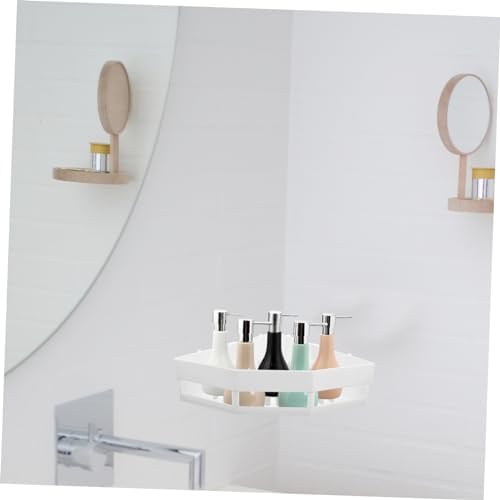 MAGICLULU White Triangle Shower Basket for Bathroom and Kitchen Storage