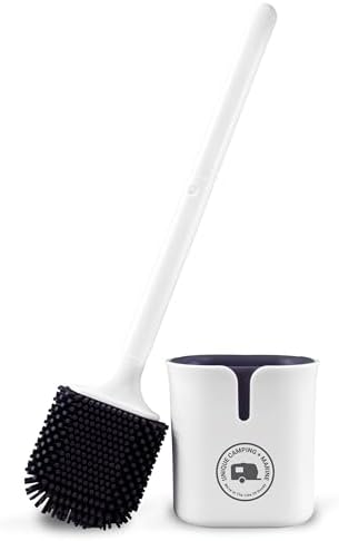 Unique Compact Silicone RV Toilet Brush with Wall-Mounted Holder 1
