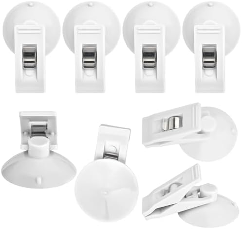 8 Pcs Suction Cup Clip for Cards Bills Shower Curtain