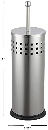Home Basics Brushed Metal Toilet Plunger With Holder