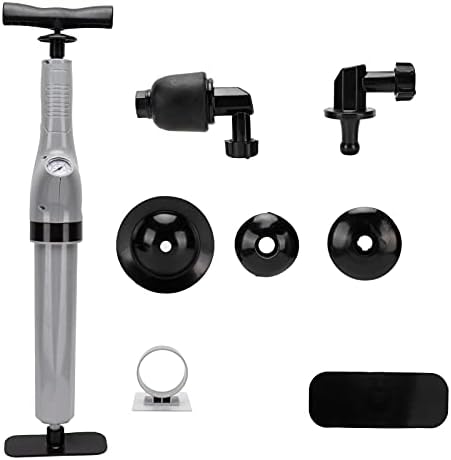 9-in Pressure Plunger Kit Effortless Blockage Removal Gray