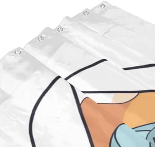 TIYAANDSY Cartoon Mountain Shower Curtain Set