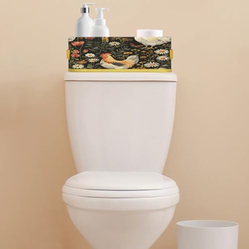 Farm Rooster Toilet Paper Storage Basket with Handles