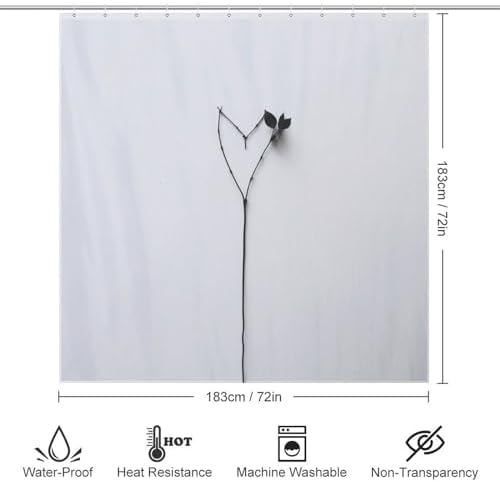 Tree Branch Heart Shower Curtain Set 72x72in