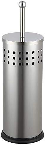Home Basics Brushed Metal Toilet Plunger With Holder