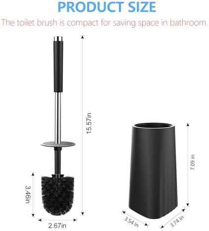 SetSail Compact Toilet Brush with Stainless Steel Handle and Drip-Proof Holder 1