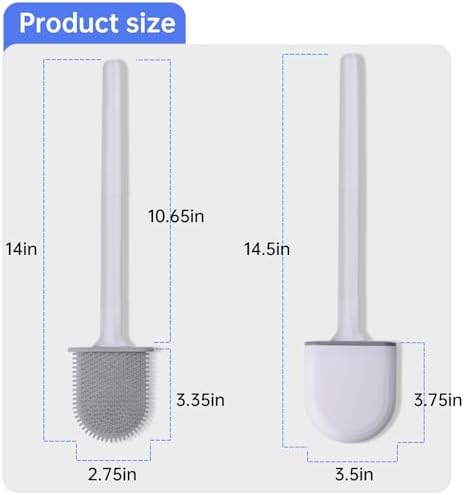 RV Toilet Bowl Brush with Anti-Roll and Anti-Drip Design