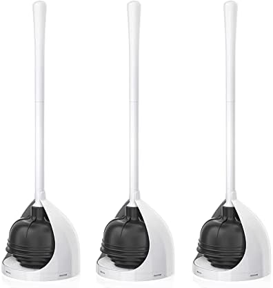 UPTRONIC 3 Pack Toilet Plunger with Holder 1