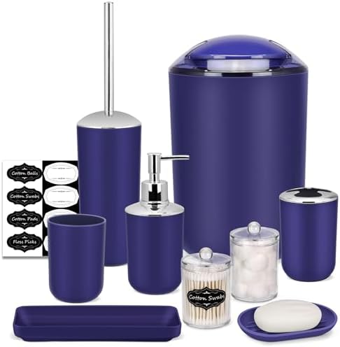 IMAVO 9-Piece Blue Bathroom Accessory Set